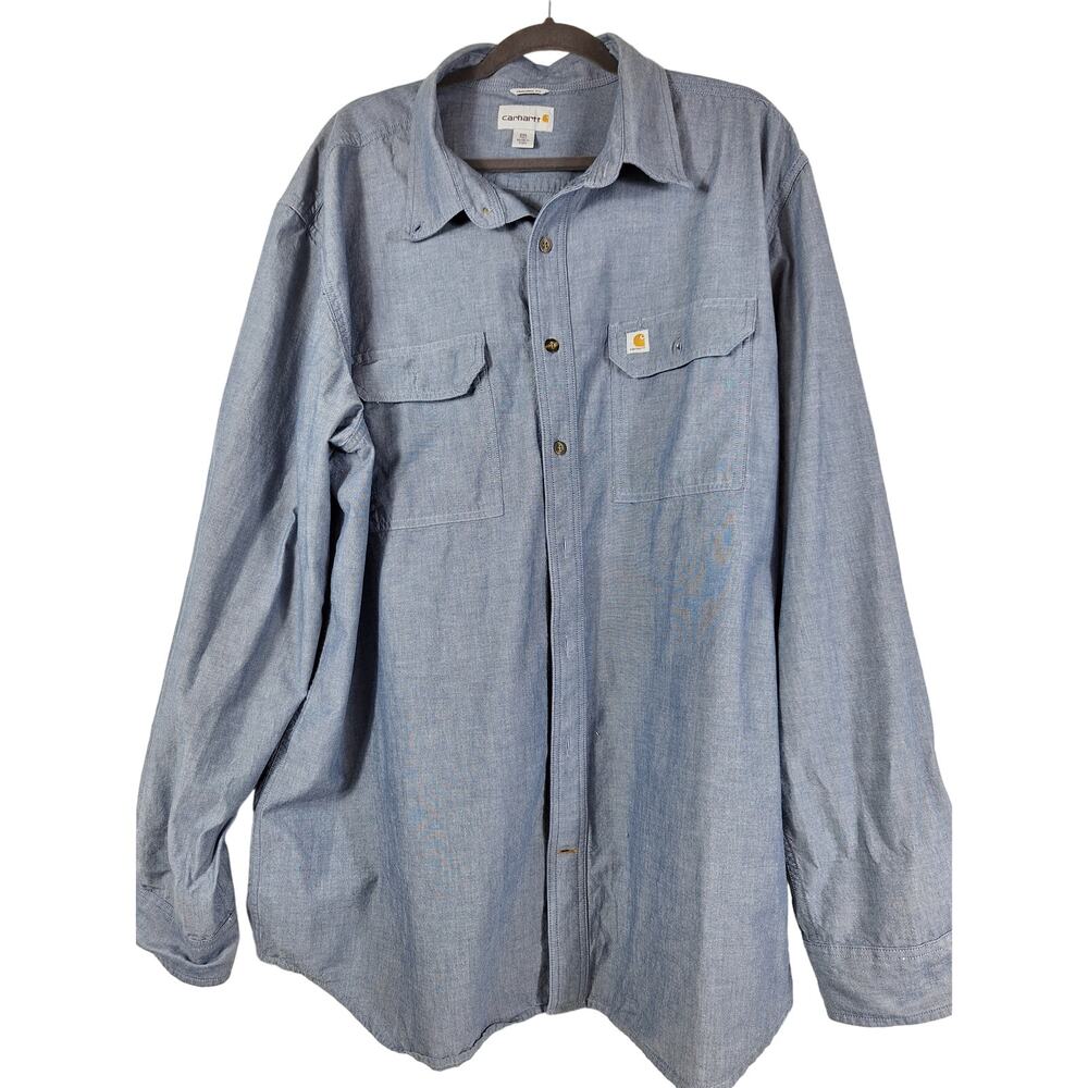 Carhartt long sleeve shirt 2XLT blue pit to pit 28 (XX6)
